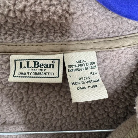 L.L. Bean Vintage Beige Fleece sherpa Outerwear barn coat - Picture 4 of 12